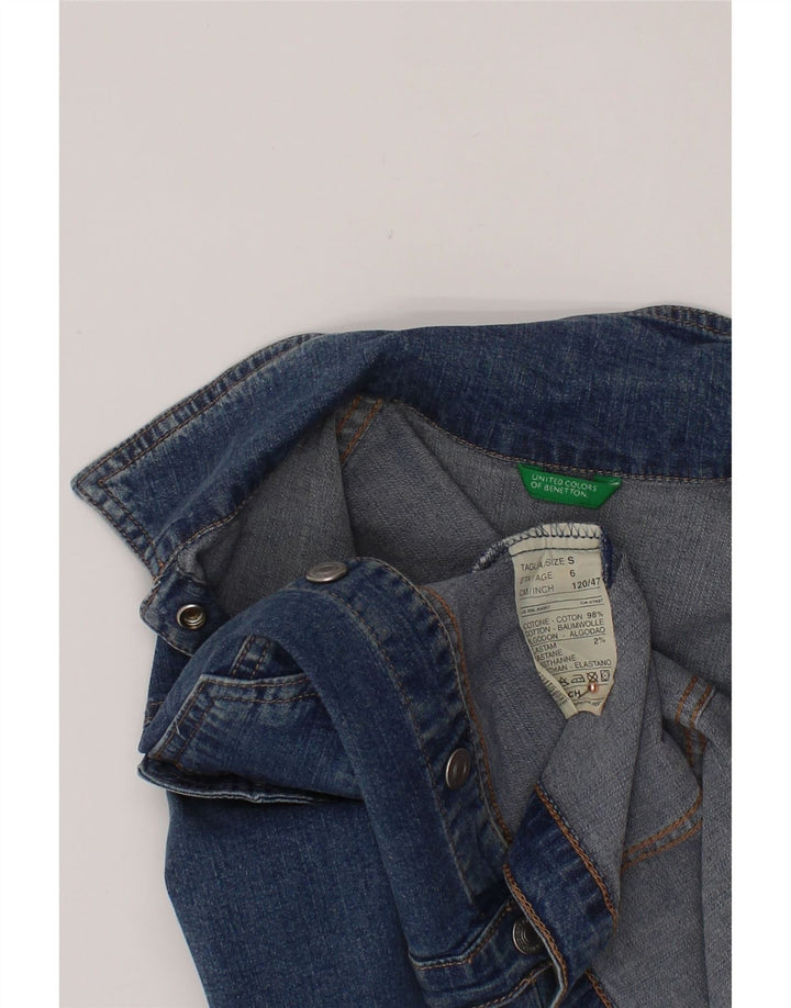 BENETTON drenge denimjakke 5-6 år Lille blå bomuld