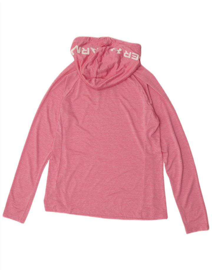 Under Armour Dame Hooded Grafisk Top Langærmet UK 14 Medium Pink