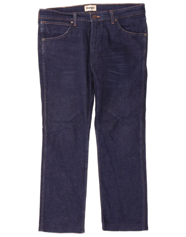 Wrangler Herre Greensboro Regular Fit Straight Jeans W36 L28 Navy Blue