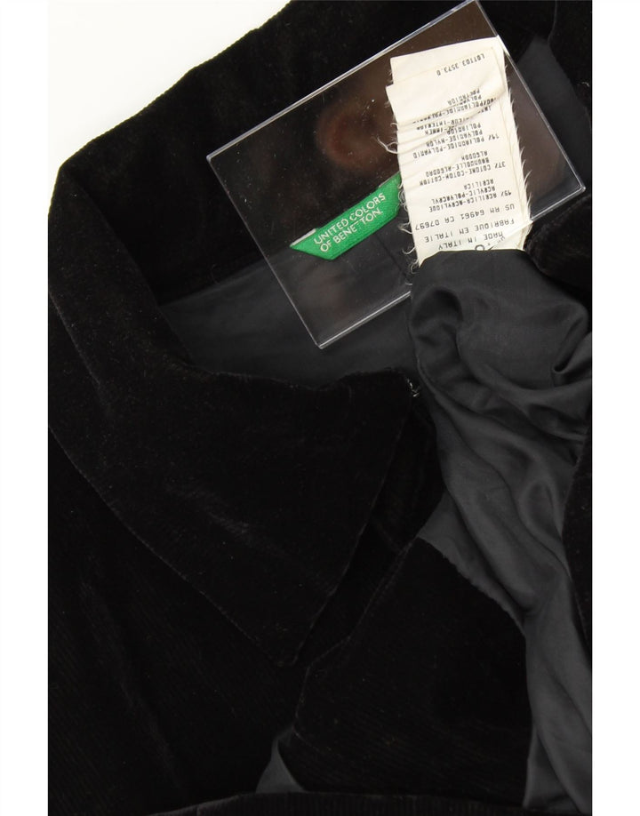 BENETTON Womens Corduroy Jacket IT 40 Small Black Acrylic Vintage Benetton and Second-Hand Benetton from Messina Hembry 