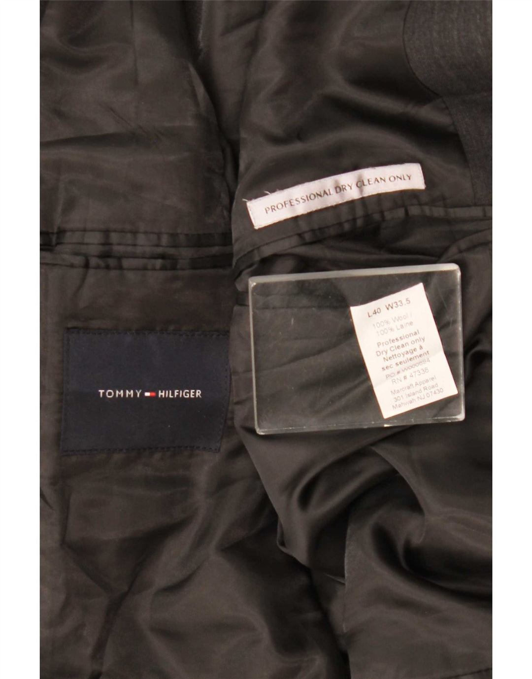Tommy Hilfiger Herre 2 Button Blazer Jacket UK 40 Large Grey Wool Classic