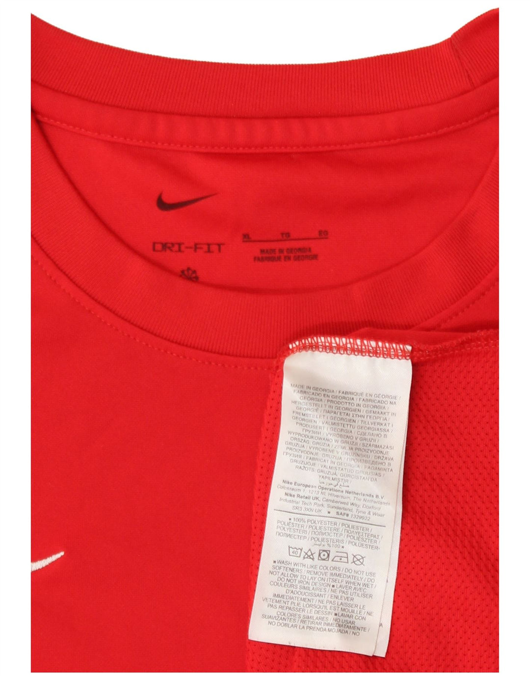 Nike Herre Dri Fit T-Shirt Top XL Rød Polyester