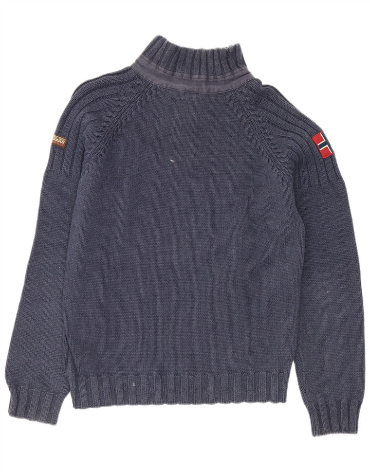 Napapijri Herre lynlås-hals sweater lille blå akryl