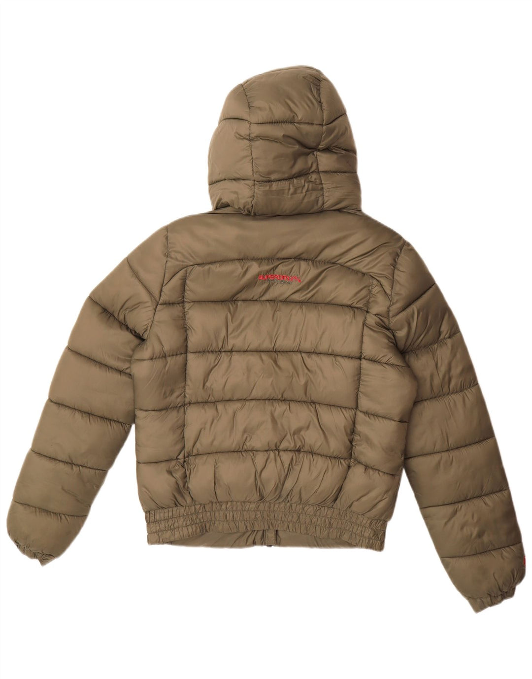 SUPERDRY Polstret hættejakke til kvinder UK 12 Medium Khaki Nylon