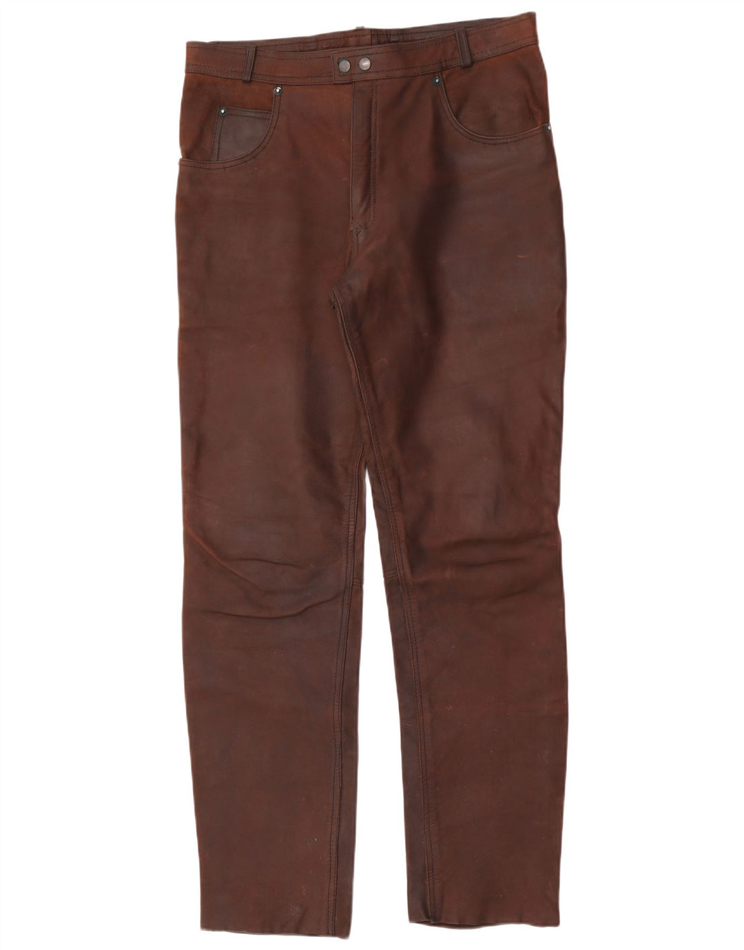 American Eagle Herre lige læderbukser W36 L32 Brun