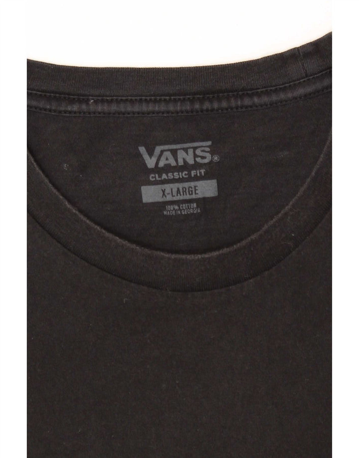 Vans Herre Classic Fit T-Shirt Top XL Sort Bomuld