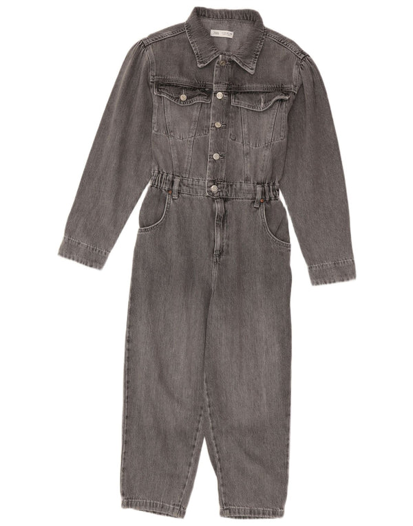 Zara Girls Denim Jumpsuit 13-14 År Grå Bomuld