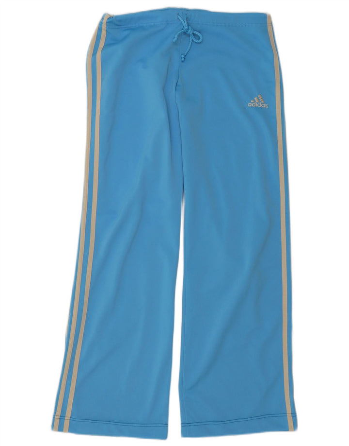 Adidas Womens Wide Leg Træningsdragt Bukser UK 14 Medium Blue Polyester