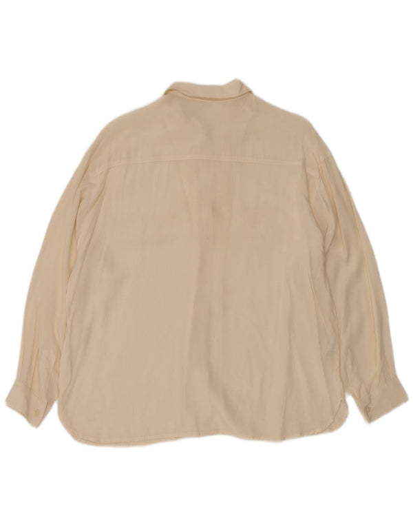 VINTAGE Womens Shirt UK 12 Medium Off White