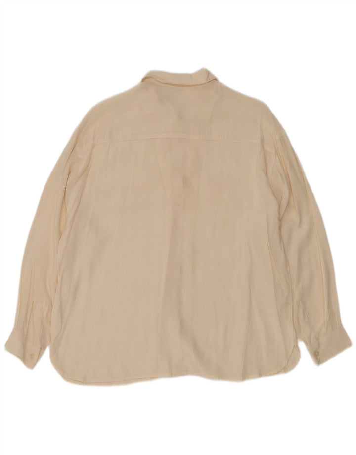 VINTAGE Dameskjorte UK 12 Medium Off White