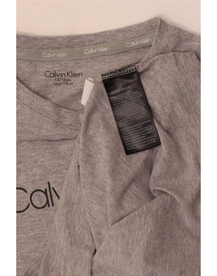 Calvin Klein Boys Regular grafisk top langærmet 14-15 år grå bomuld