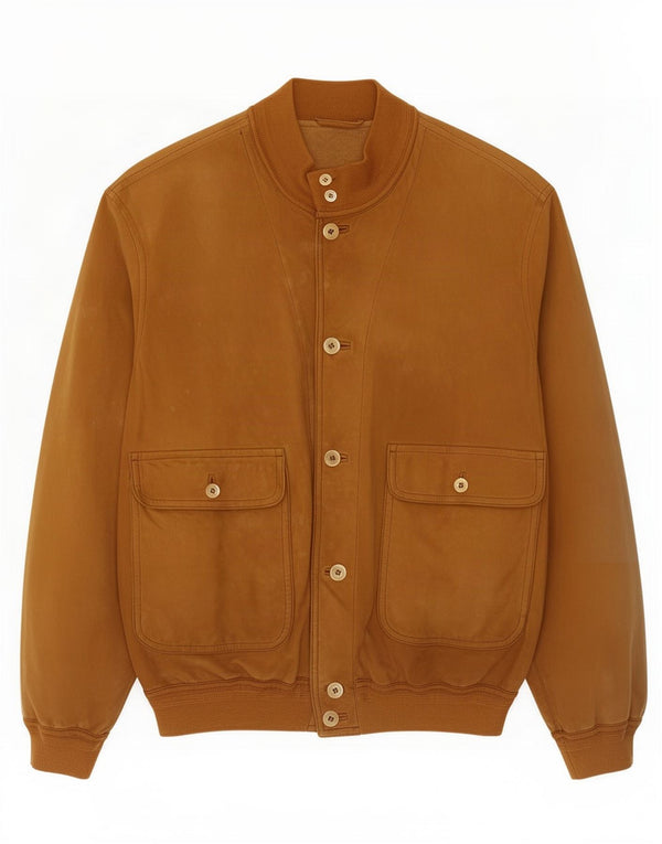 Enrico Mandelli Mens Suede Bomber Jacket UK 42 XL Brown