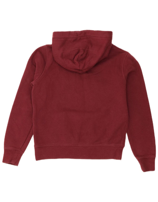Jack Wills Dame Grafisk Oversized Hoodie Jumper UK 10 Small Burgundy