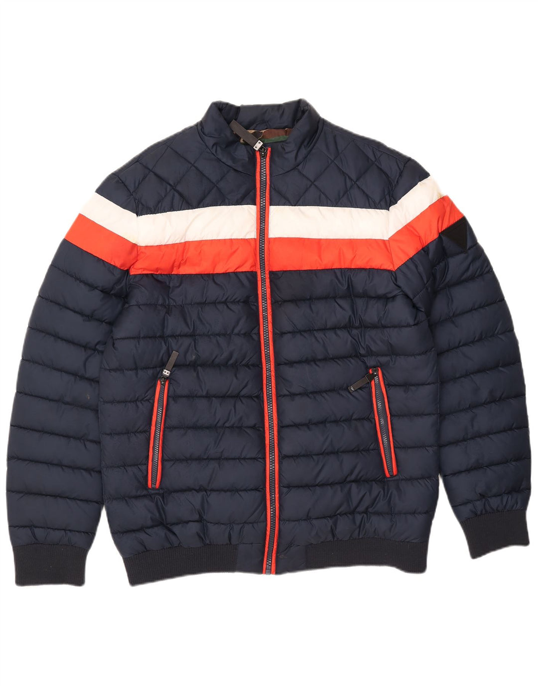 Guess Polstret Herrejakke UK 42 XL Marineblå Colourblock Polyester