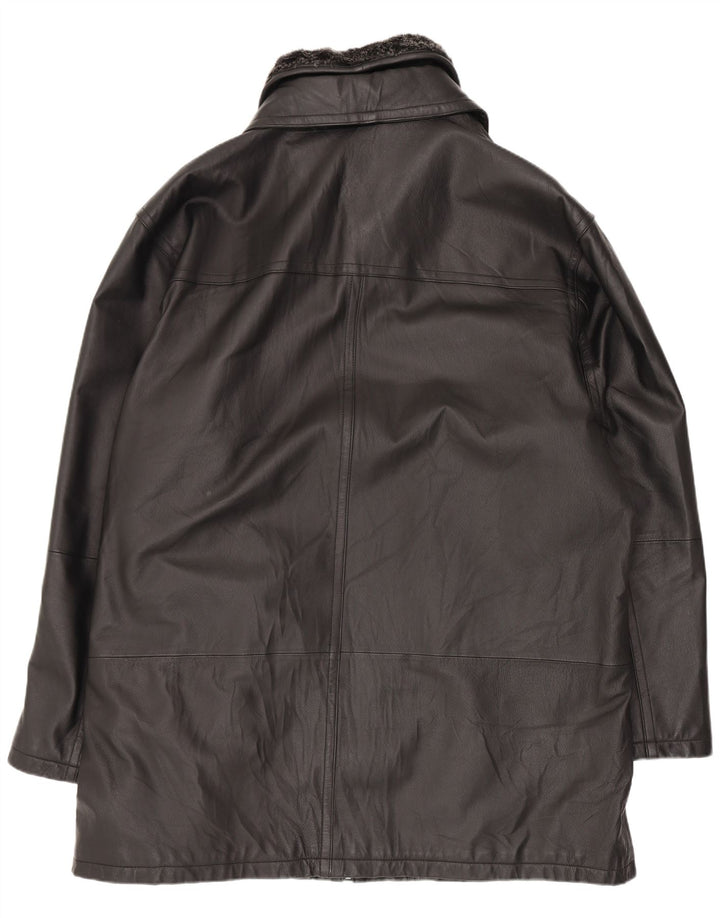 Vintage herre læderfrakke UK 44 2XL Sort