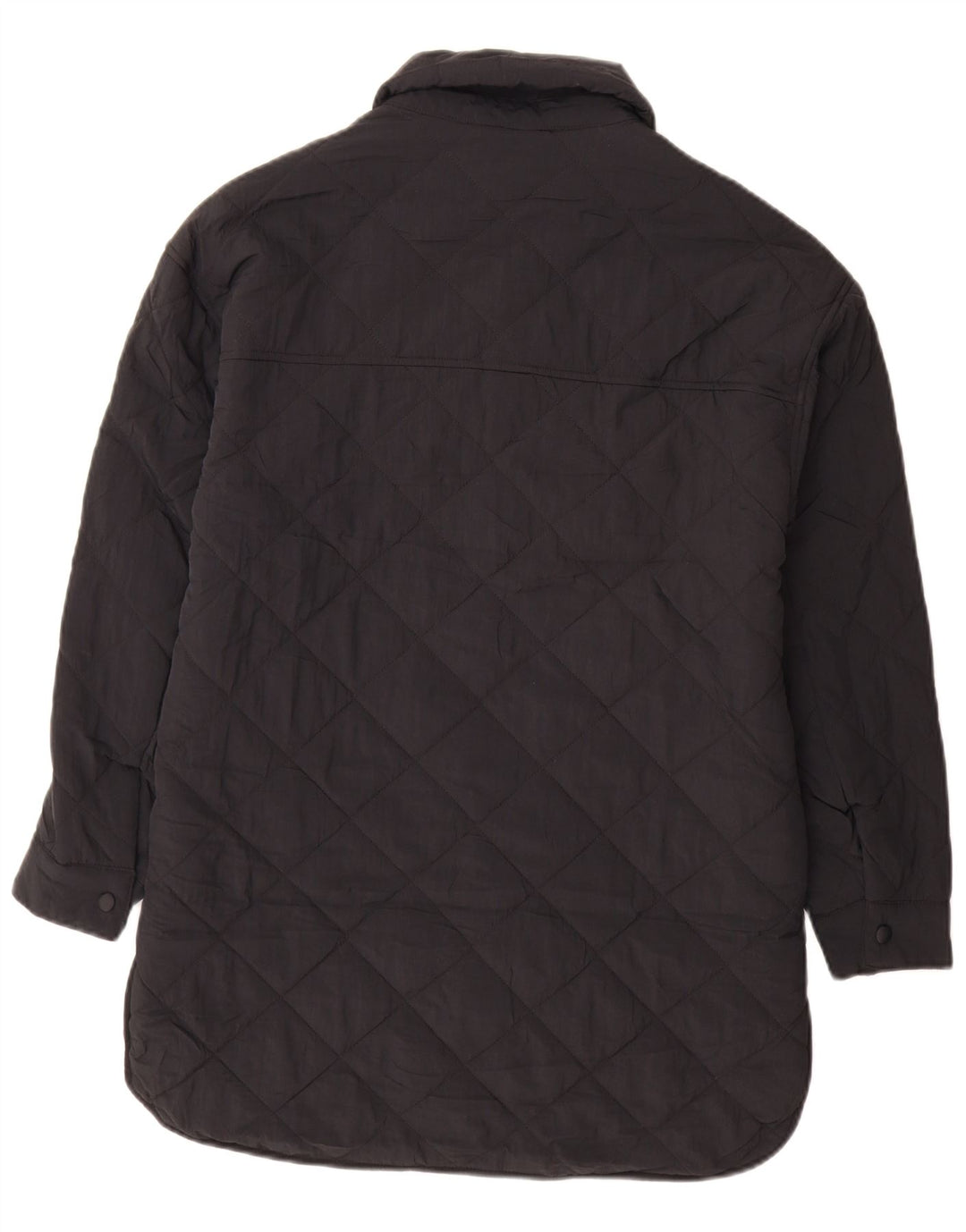 Marks & Spencer Dame Oversized Quiltet Polstret Frakke UK 6 XS Sort