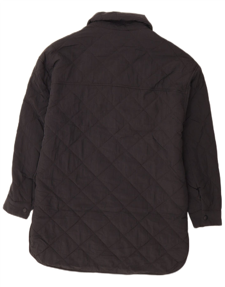 Marks & Spencer Dame Oversized Quiltet Polstret Frakke UK 6 XS Sort
