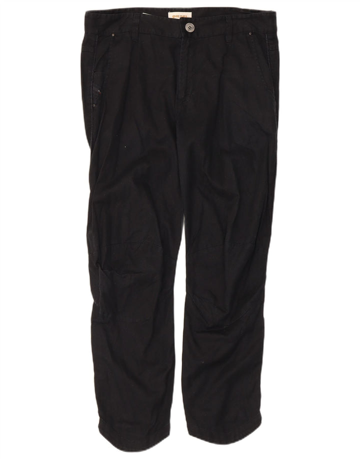 Diesel Dame Cropped Trousers W32 L25 Sort Bomuld