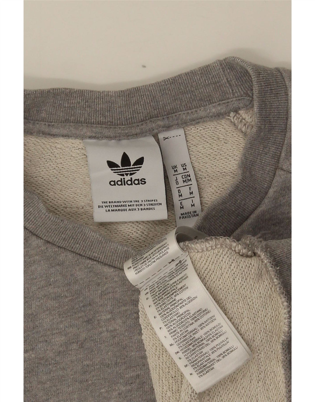 Adidas grafisk sweatshirt til mænd mellem grå bomuld