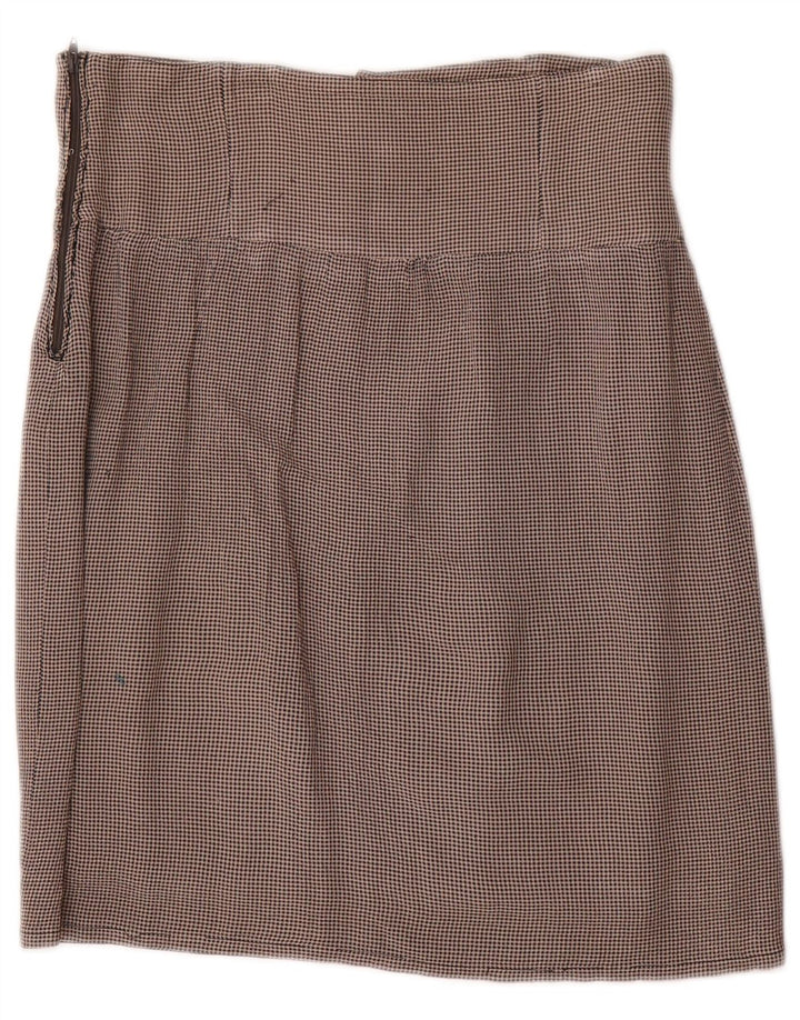 Blumarine Dame Højtalje Mininederdel IT 42 Medium W26 Beige Houndstooth