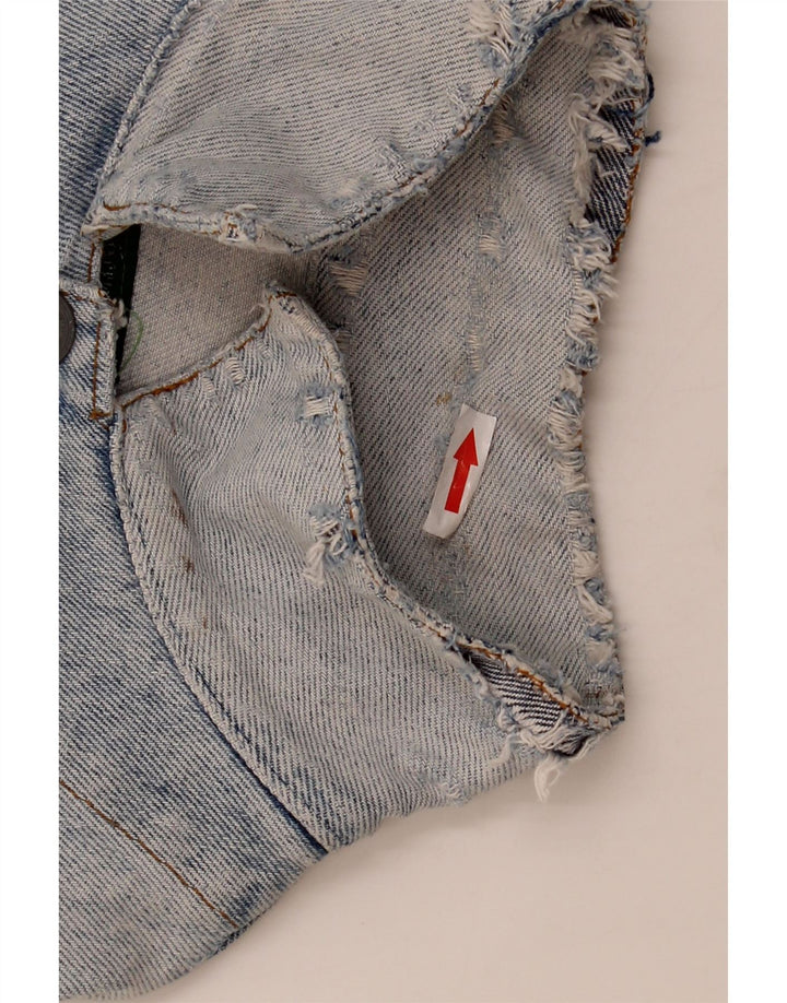 CHAMBERS Dame Crop Denim Jacket UK 16 Large Blue