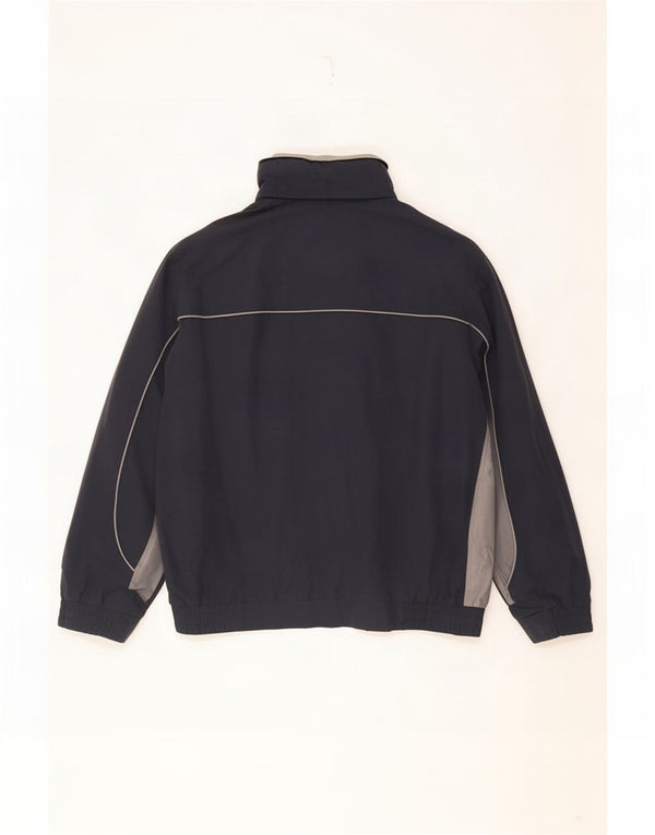 Marks & Spencer Herre Hooded Bomber Jacket UK 44 2XL Navy Blue Colourblock