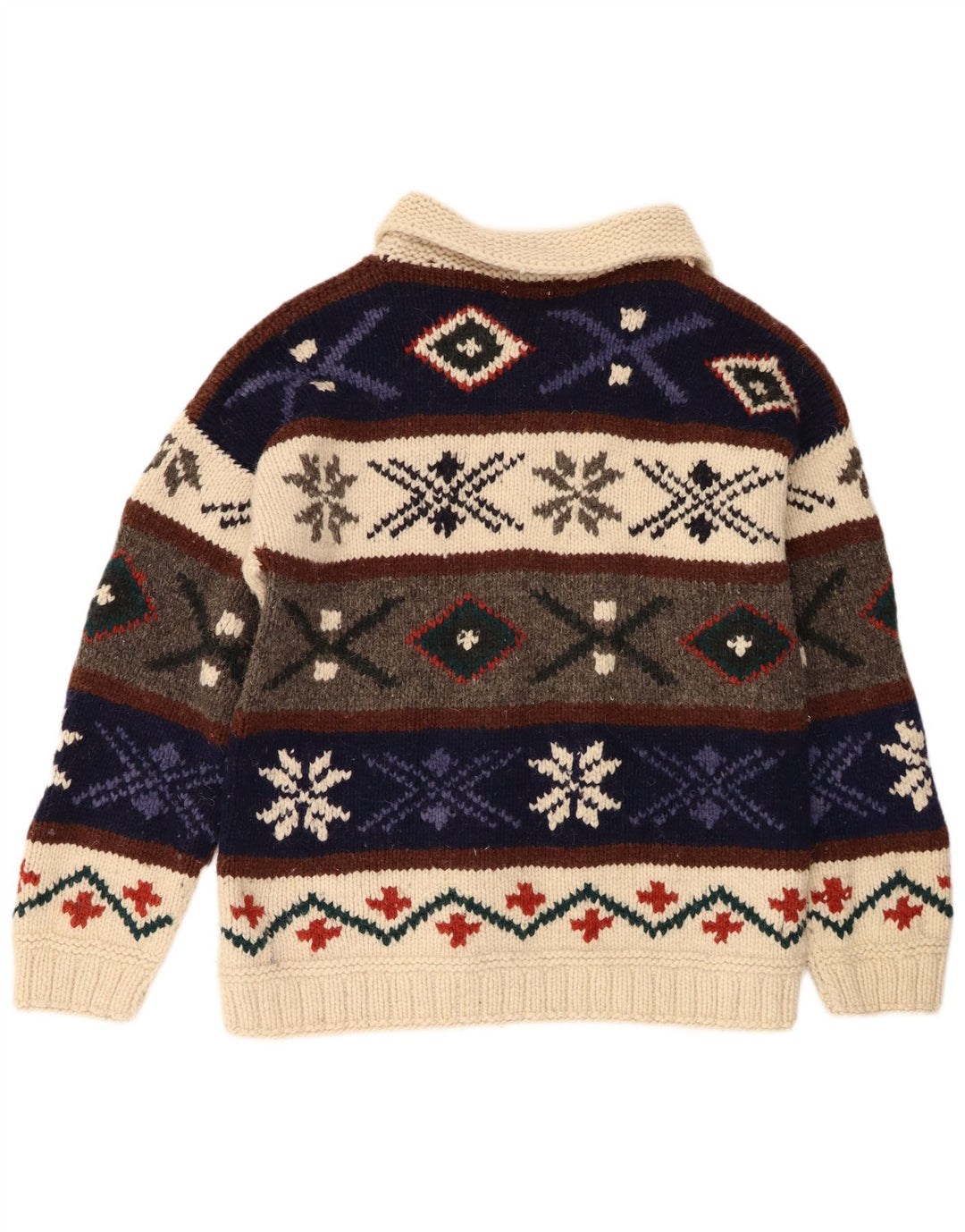 Ishka Herre Polo Neck Jumper Sweater One Size Flerfarvet Fair Isle Wool