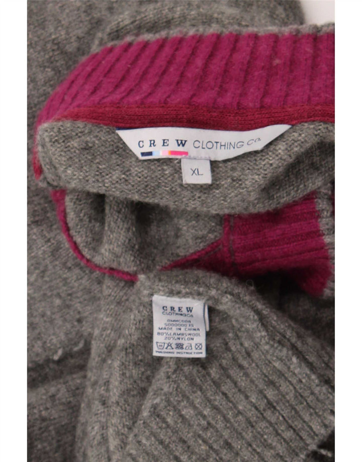 Besætningstøj Herre Button Neck Jumper Sweater XL Grå Uld