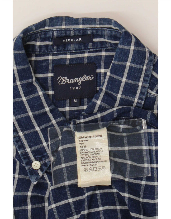 Wrangler Herre Regular Fit skjorte Medium marineblå ternet bomuld