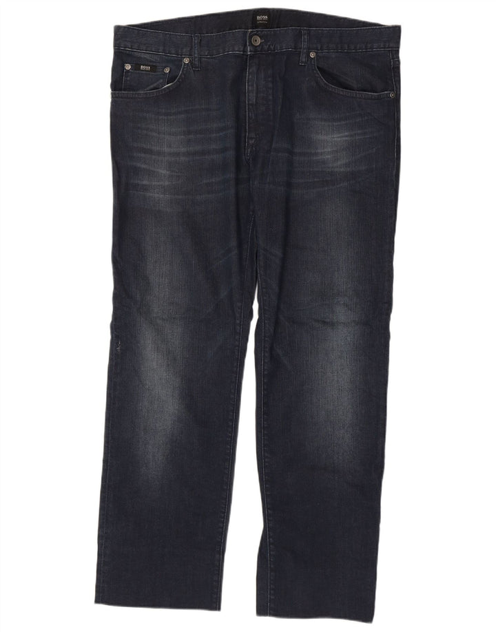 Hugo Boss Straight Jeans til mænd W38 L31 Marineblå bomuld