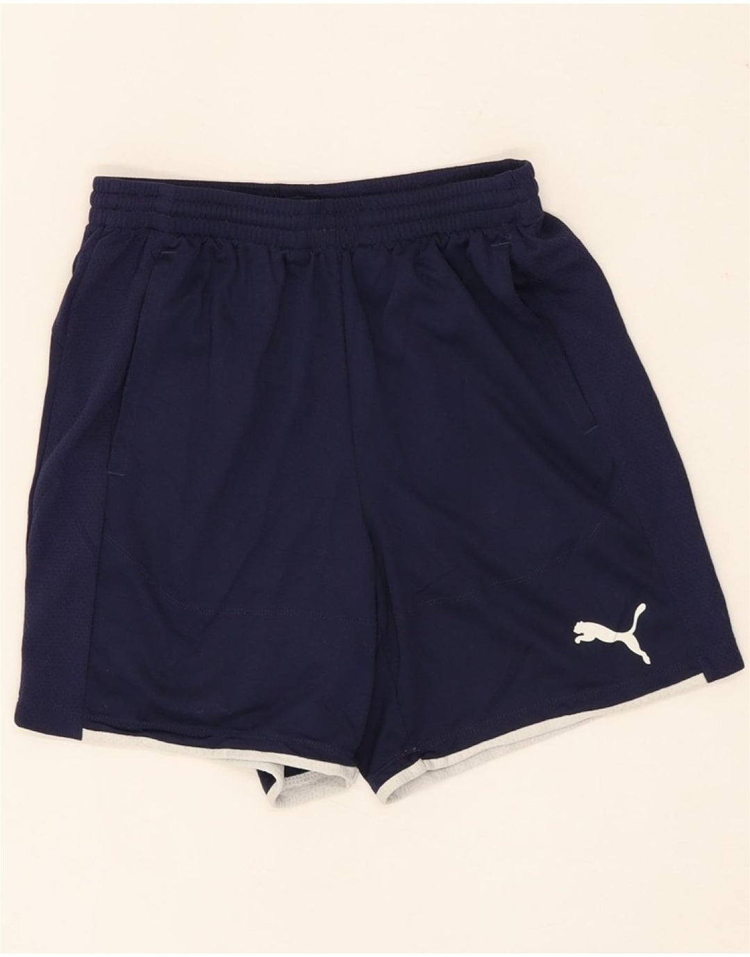 PUMA Mens Sport Shorts Small Navy Blue Polyester Vintage Puma and Second-Hand Puma from Messina Hembry 