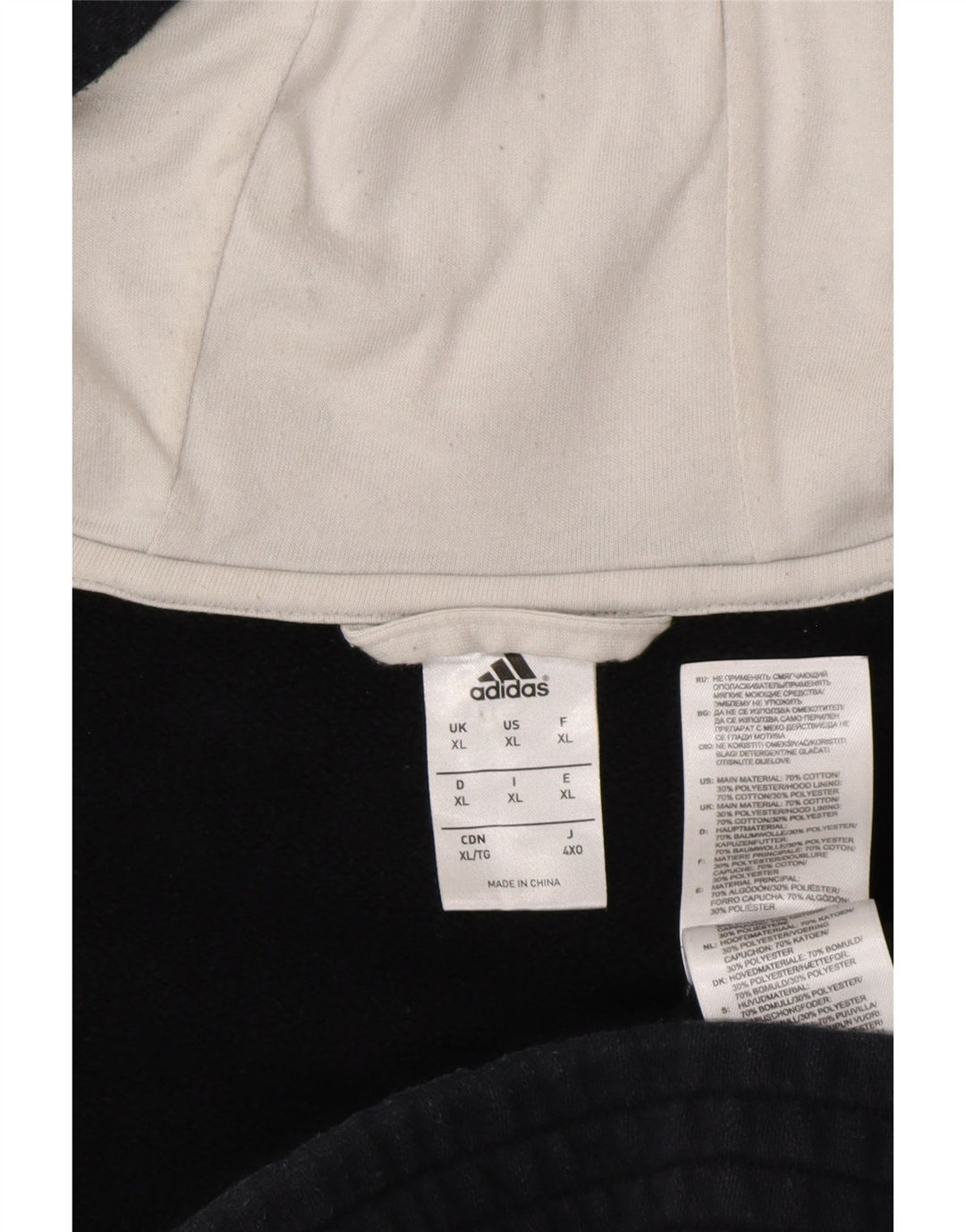 ADIDAS Herre grafisk hættetrøje med lynlås XL marineblå bomuld