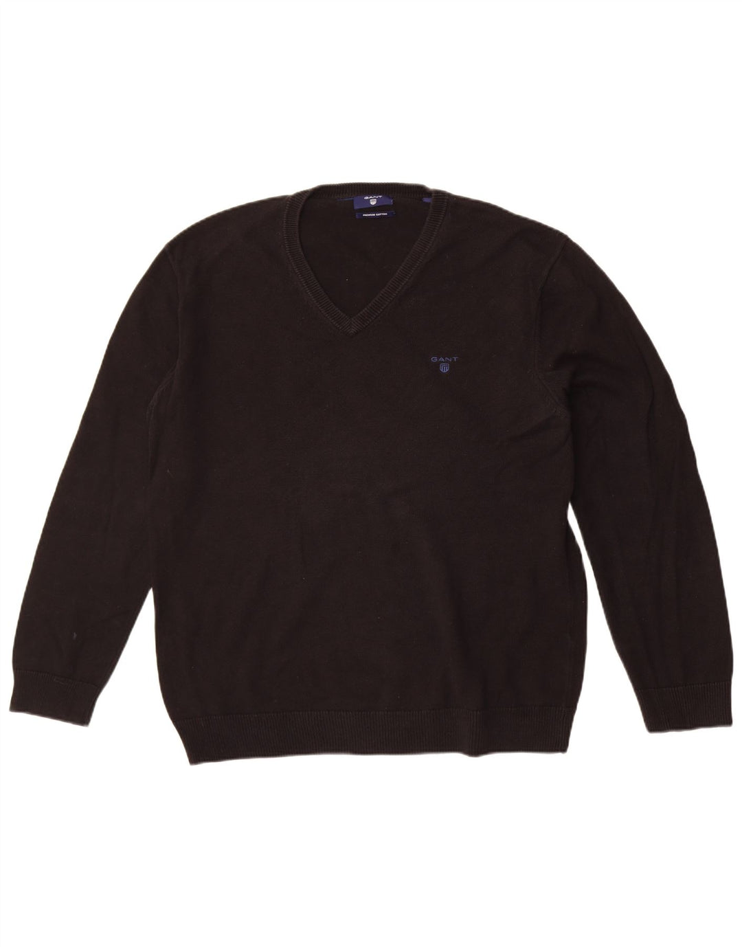 Gant Herre V-hals sweater XL sort bomuld