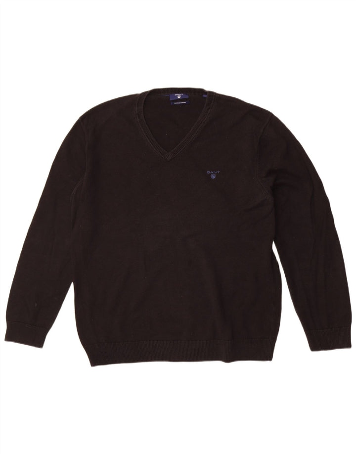 Gant Herre V-hals sweater XL sort bomuld