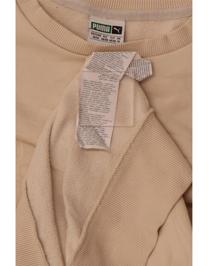 PUMA Grafisk sweatshirt til mænd Medium Beige Bomuld