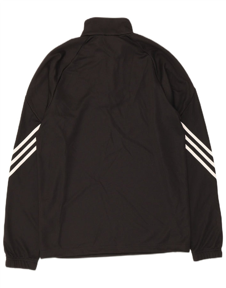 Adidas Herre Climalite Pullover med lynlås-hals Træningsdragt Top Lille sort polyester