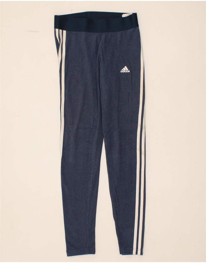 ADIDAS Womens Leggings UK 8/10 Small Navy Blue Cotton Vintage Adidas and Second-Hand Adidas from Messina Hembry 