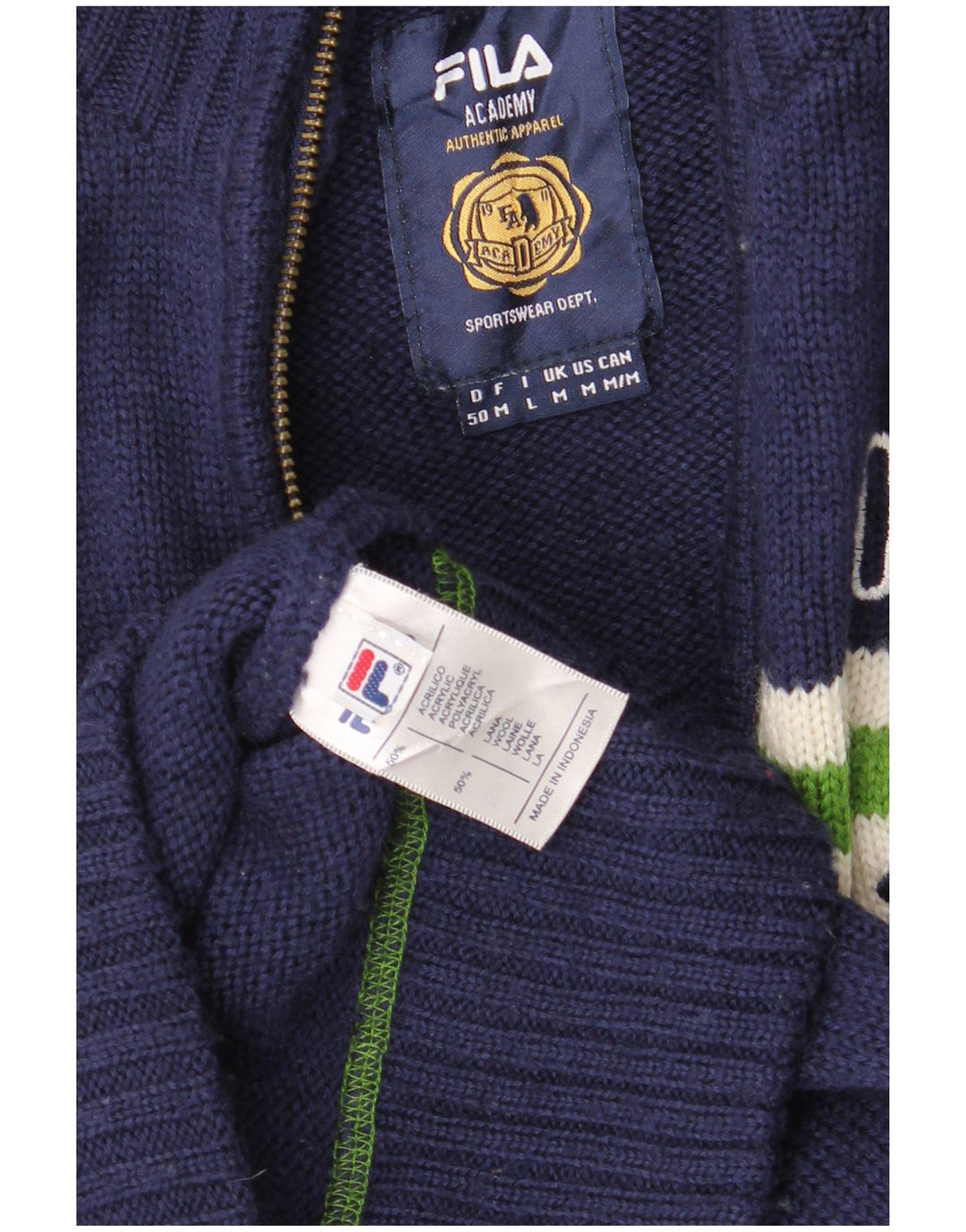 Fila Herre cardigan sweater Medium Marineblå Colourblock Akryl