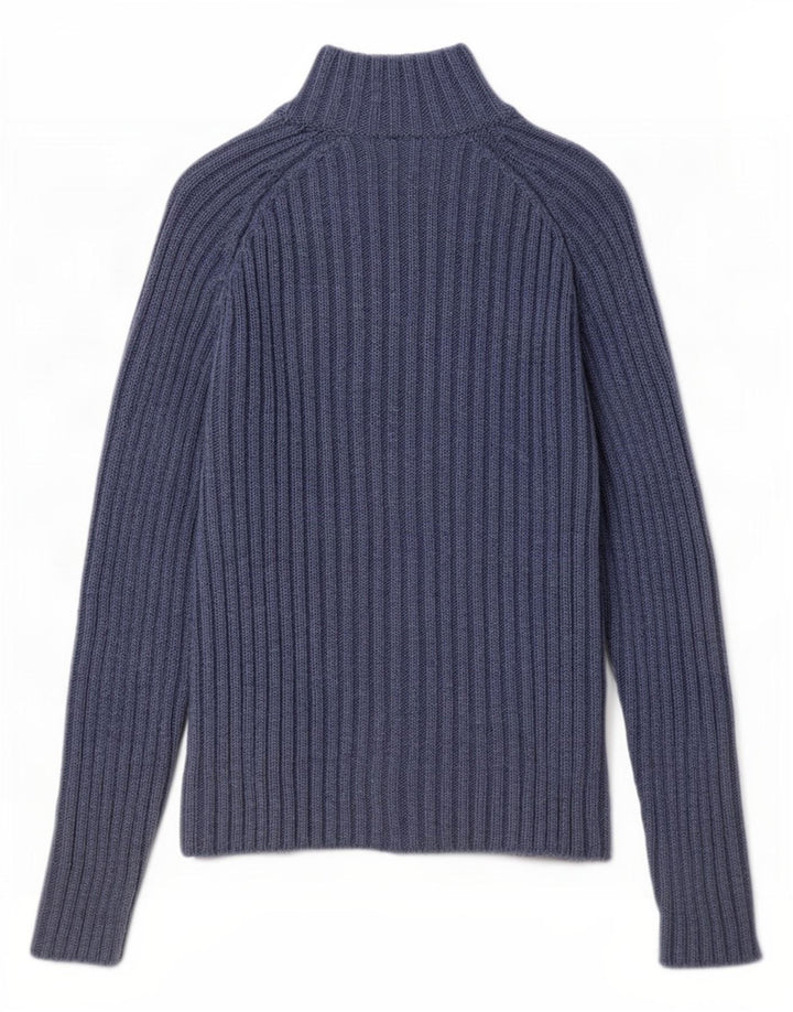 Lacoste Womens Regular Fit cardigantrøje str. 38 Medium Blue Wool