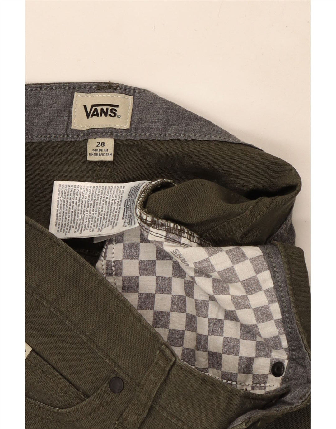 VANS Herre Casual Shorts W28 Small Khaki Bomuld