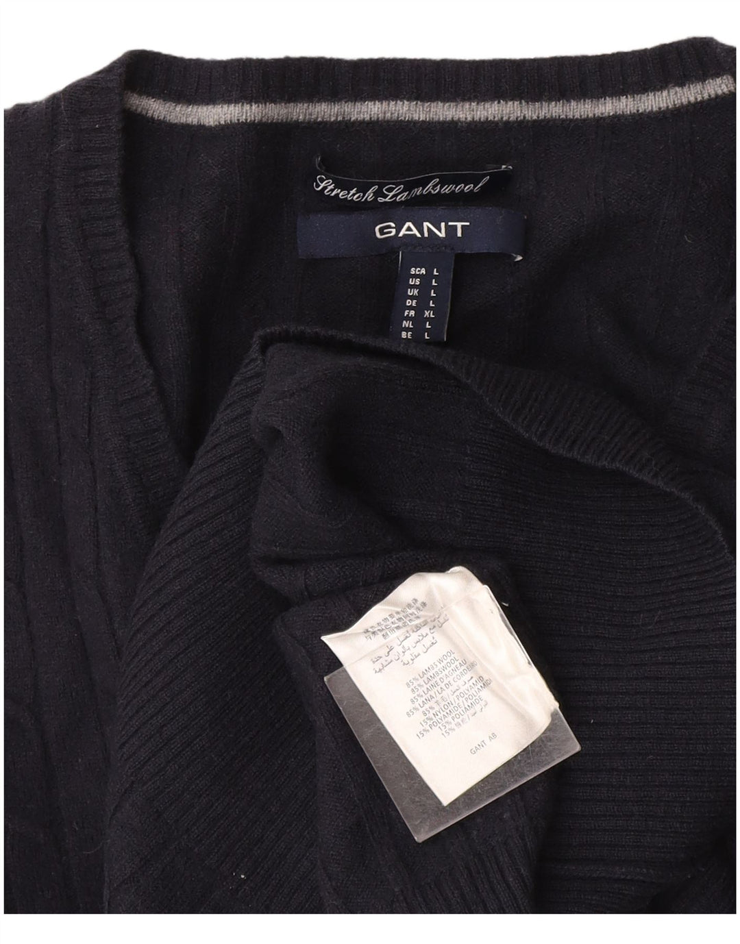Gant Dame V-hals sweater UK 14 Stor marineblå uld