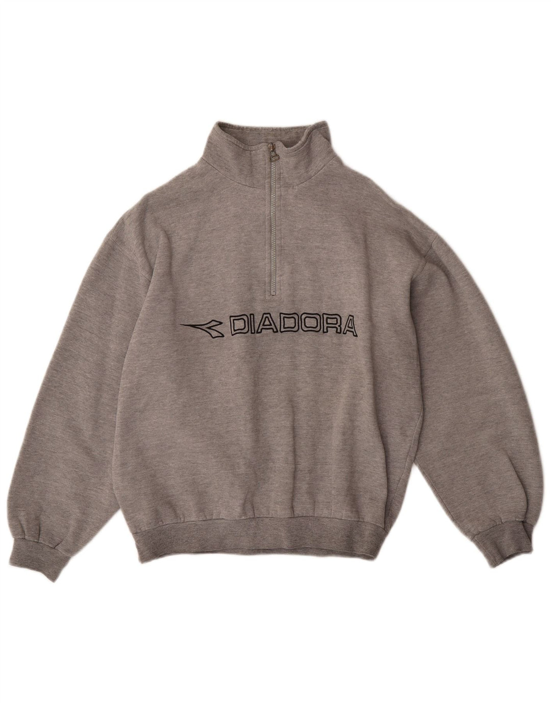 DIADORA Dame Oversized Grafisk Sweatshirt Jumper UK 14 Medium Grå