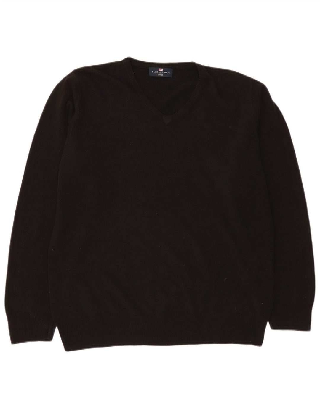 Marks & Spencer Herre Blue Harbor V-hals sweater Stor sort akryl