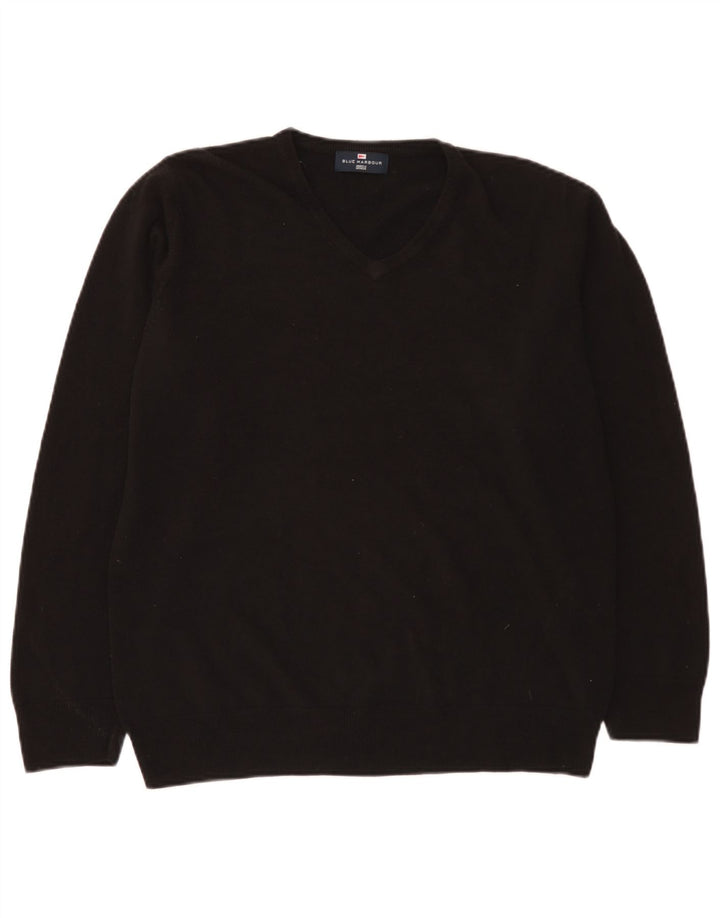 Marks & Spencer Herre Blue Harbor V-hals sweater Stor sort akryl