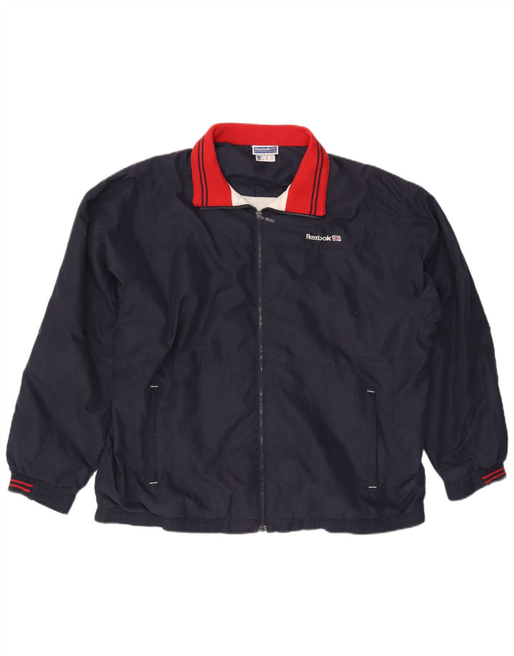Reebok Herre grafisk træningsdragt topjakke XL marineblå polyester