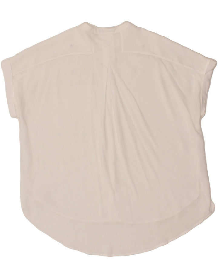DKNY Womens See Through Short Sleeve Pullover Shirt UK 18 XL White Vintage Dkny and Second-Hand Dkny from Messina Hembry 