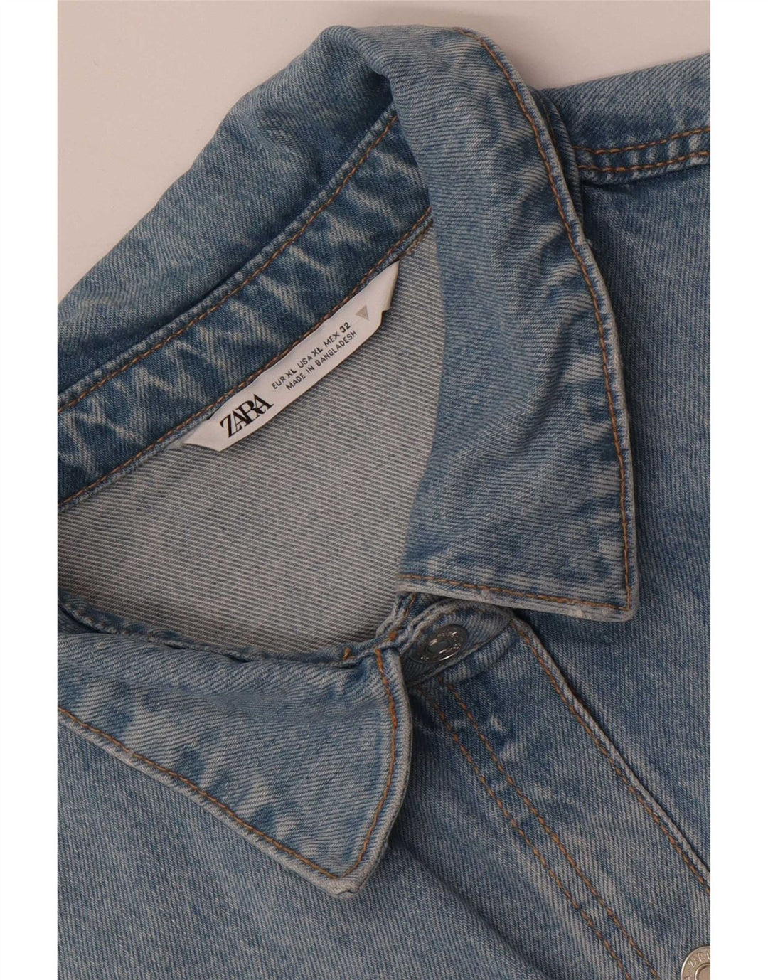 Zara Dame Denim Shirt UK 18 XL Blå