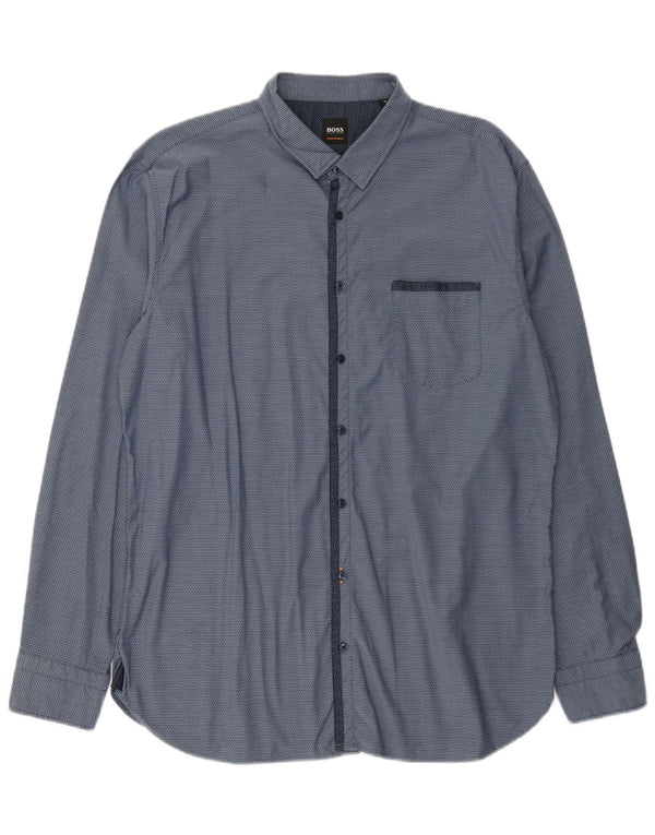 Hugo Boss Herreskjorte XL Blå Plettet