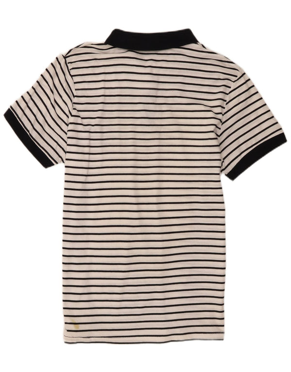 French Connection Herre poloshirt XL hvid nålestribet bomuld