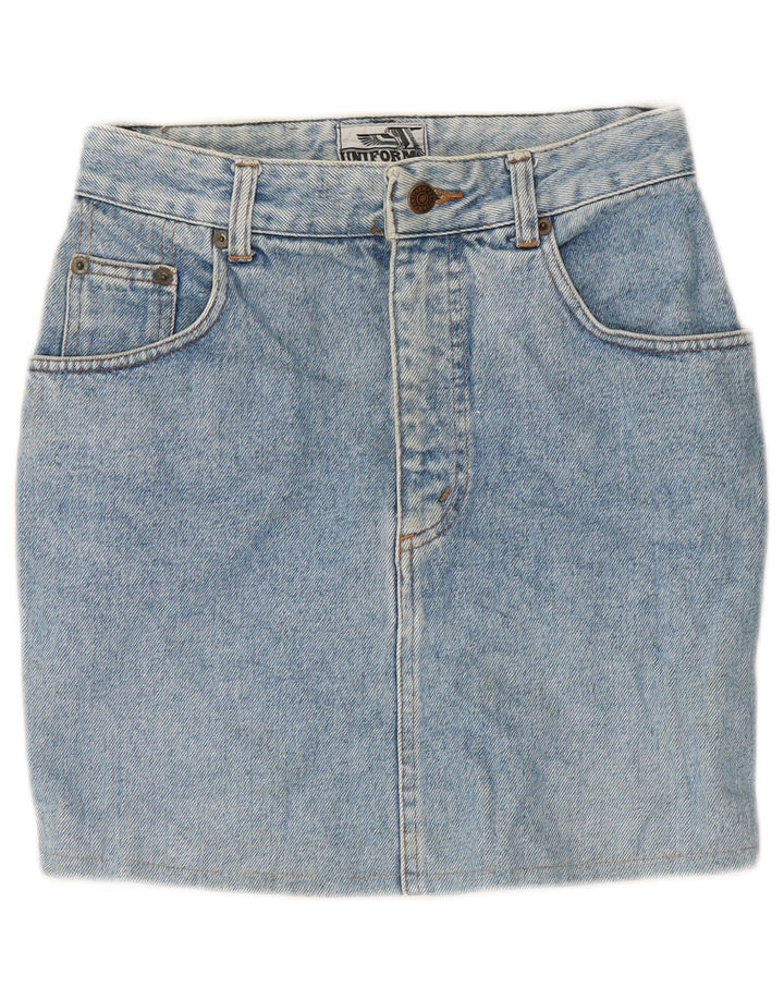 UNIFORM Womens Denim Skirt IT 44 Medium W25 Blue Cotton